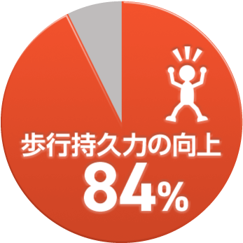 歩行持久力の向上84%