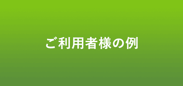 ご利用者様の例